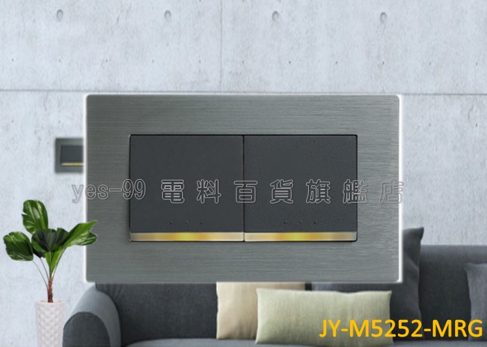 摩登二開關【灰】JY-M5252-MRG